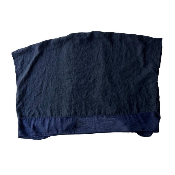 Vintage Russ Berens Mailbu USA Open Front Cape Sz L Black Linen Artsy Fe… - Picture 6 of 12